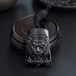 糯种墨翠老虎吊坠