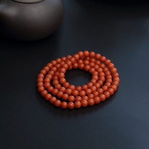 6mm柿子红南红佛珠