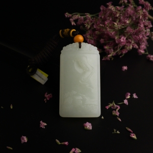 和田羊脂玉观音吊坠