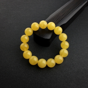 14mm满蜜鸡油黄蜜蜡手串