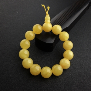 16mm满蜜鸡油黄蜜蜡手串