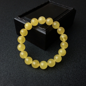 9.5mm鸡油黄蜜蜡手串