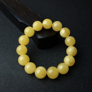 14mm鸡油黄蜜蜡手串