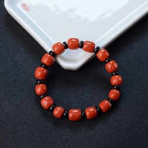 MOMO红珊瑚桶珠手串