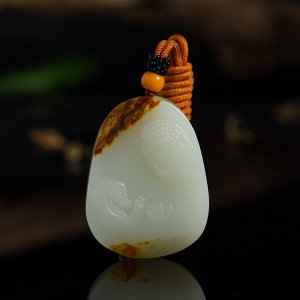 和田玉我心向佛挂件