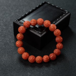 12.5mm柿子红南红双面富甲手串