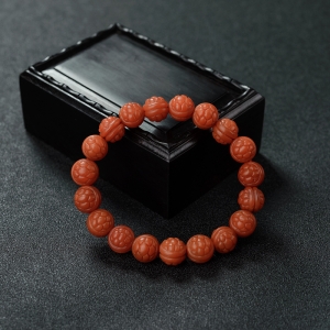 10.5mm柿子红南红双面富甲手串