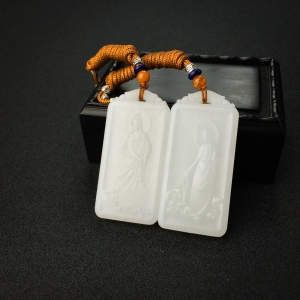 和田羊脂玉观音/佛吊坠