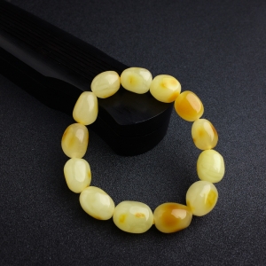 满蜜柠檬黄蜜蜡随形手串