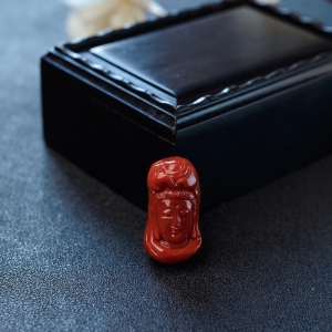 阿卡珊瑚观音头吊坠