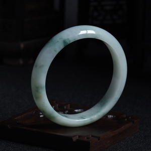 55.5#糯种飘花翡翠平安镯