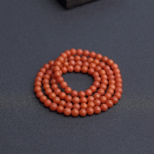 6mm柿子红南红佛珠