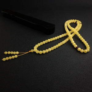 8.5mm鸡油黄蜜蜡佛珠