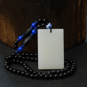 和田羊脂玉平安如意牌吊坠