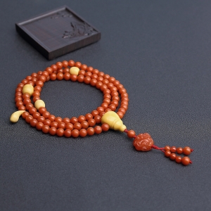 7.5mm柿子红南红佛珠