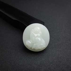 山料和田白玉弥勒佛吊坠