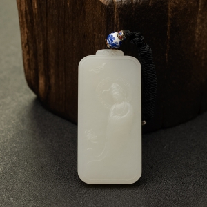 和田白玉观音吊坠