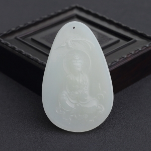 和田白玉观音吊坠