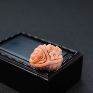 MOMO粉红珊瑚花篮吊坠