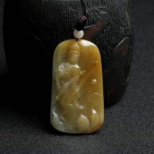 糯种黄翡观音挂件