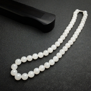 9.5mm山料和田白玉项链