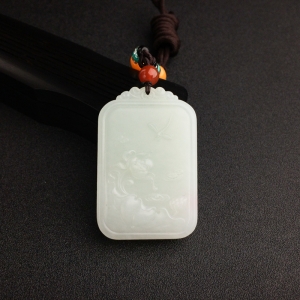 山料和田青白玉一品清廉吊坠