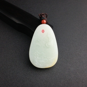 山料青白玉山水意境吊坠