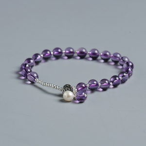 6.3mm紫色紫水晶单圈手串