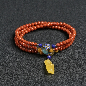 柿子红南红手串