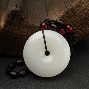 青海料白玉山料平安扣吊坠