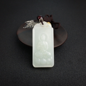 山料白玉大日如来吊坠