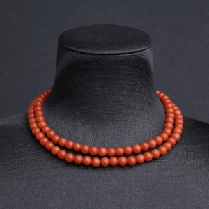 6mm柿子红南红佛珠