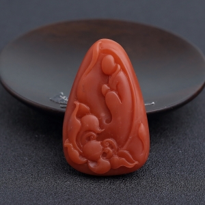 柿子红南红悟道吊坠