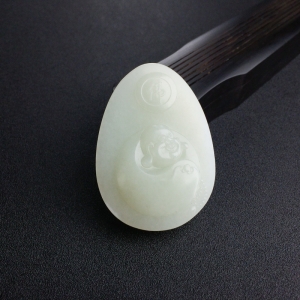 山料青白玉福在眼前吊坠