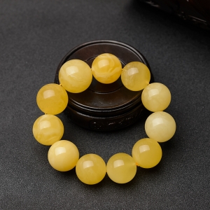 22mm鸡油黄蜜蜡手串