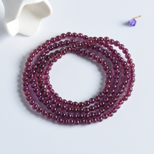 4mm紫色石榴石4圈手串