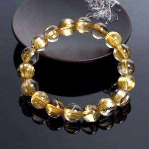 10.5mm钛金发晶手串