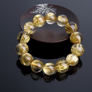 15.5mm钛金发晶手串