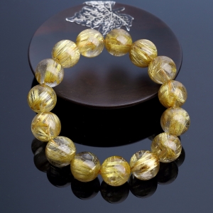 14mm钛金发晶手串