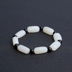 俄料白玉山料小蝉手链