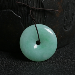 糯种苹果绿飘翠翡翠平安扣