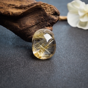 钛金发晶辟邪进宝吊坠