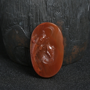 冻料南红连年有余吊坠