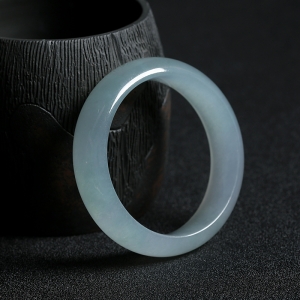 58.3#冰糯种蓝水翡翠平安镯