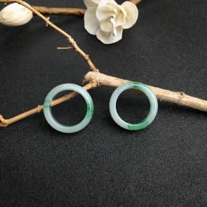 糯种飘翠翡翠戒指（两件）