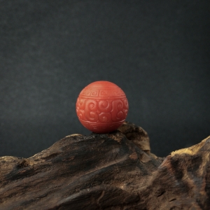 柿子红南红回纹珠