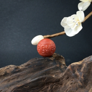 玫瑰红南红回纹珠