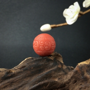 柿子红南红回纹珠