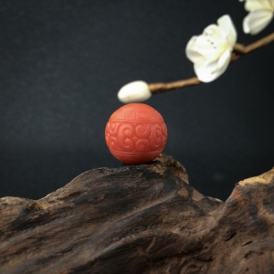 柿子红南红回纹珠