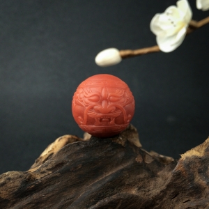 柿子红南红龙头珠